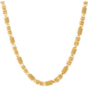 Stylish Golden Chain For Men1Gram Gold Plated Brass Necklace Gold Chain For Men Boys Designer Chains Mens Jewellery 20 Inches