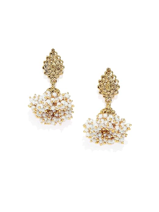 Antique Gold Tone Traditional Jhumki Earring For Women-ZPFK7450