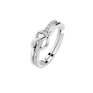 Pure Silver Ring for Women, Infinity Rings, Adjustable Size, Daily Wear Silver Jewellery, with Certificate of Authenticity, Birthday, Anniversary, Gift for Wife & Girlfriend