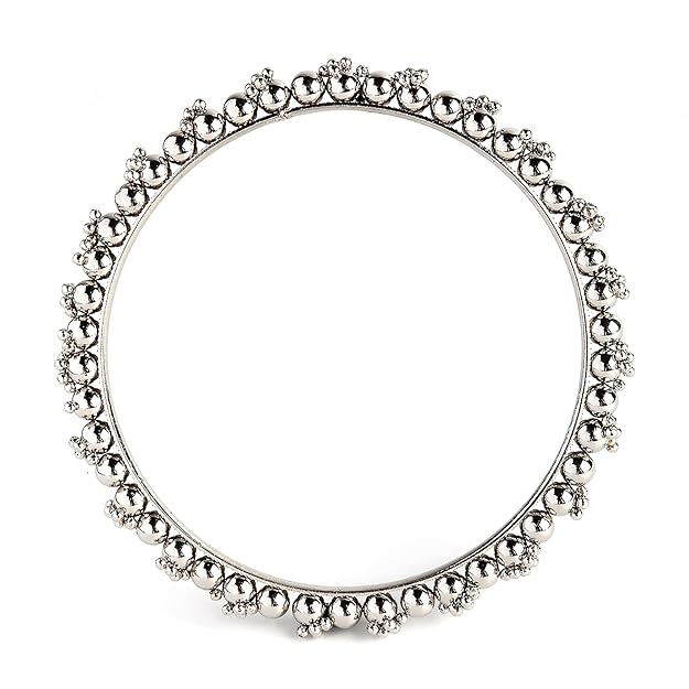 Silver Plated Oxidized Bracelet Bangles Set for Girls and Women - Image 3
