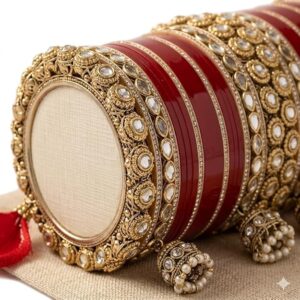 Bridal Chuda Set Punjabi Latkan Bangles For Women Kangan Set For Wedding Latkan Bangle Gold Plated Stone Chuda .New Latesr Design